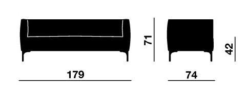 Canapé d'accueil 3 places Design ARTE - OFFISIT - Prune_3