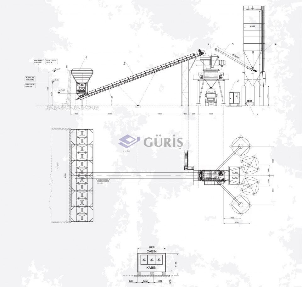 GSP 200 CT centrale à béton fixe - Guris - 200 m3/h - mélangeur double arbre Sicoma 5 m3_3
