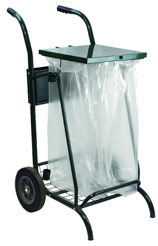 Chariot voirie avec couvercle 2 x 110L roues caoutchouc MOBISAC_3