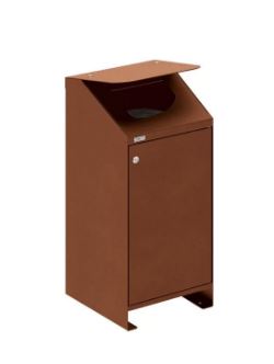 Corbeille publique Berlin 100 Litres - porte frontale - couvercle en option - tôle acier galvanisée_3