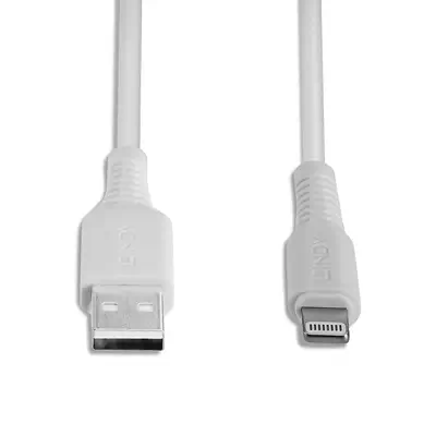 LINDY 0.5m USB to Lightning Cable white Charge and sync_3
