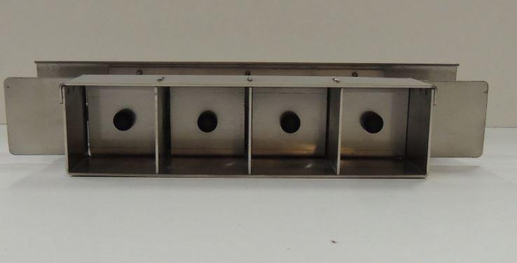 Presse-mottes INOX Petit modèle - 4 mottes - Mottes 50 mm avec évidement 6 mm - Fabrication belge_3