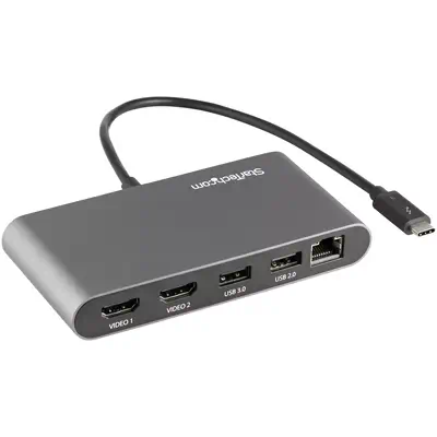 Mini Dock Thunderbolt 3 - Station d'Accueil Portable pour Deux àÉcrans avec HDMI 4K 60Hz, 2 x Hub USB_3