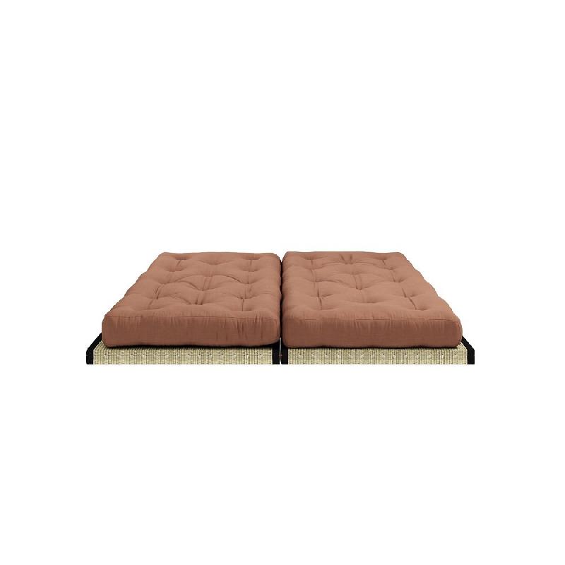Banquette futon tatami Chico - Brun argile - Couchage 140 x 200 cm ou 2 x 70 x 200 cm - Karup_3