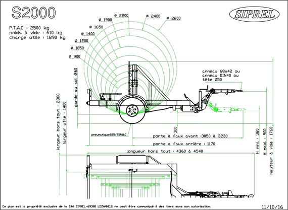 S 2000 - Remorque Porte-Touret - SIPREL - Charge utile 1900 Kg_3