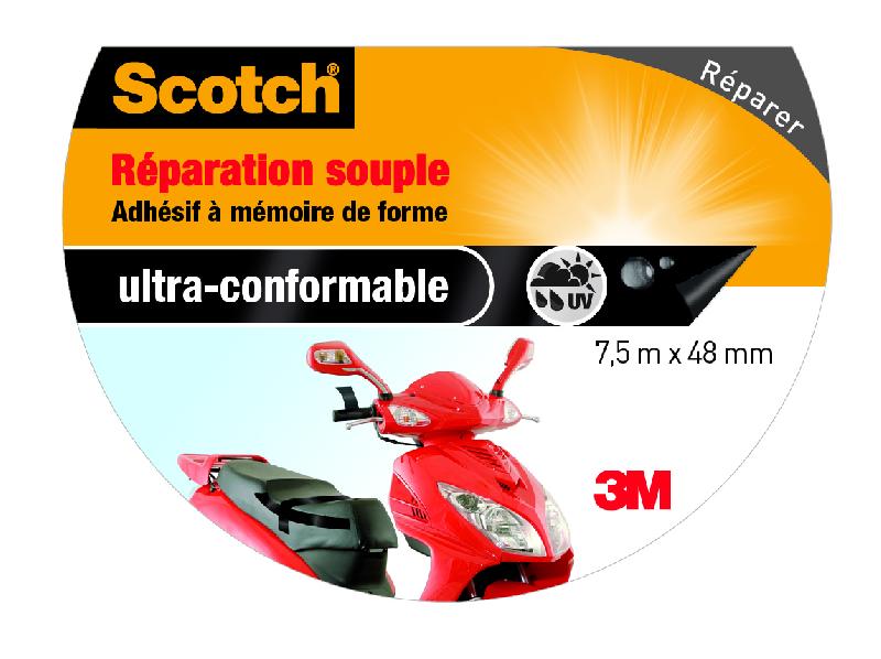 Adhésif de réparation souple SCOTCH - 48 mm x 7,5 m, noir - multiusage, intérieur/extérieur_3