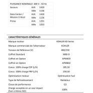 Générateur de puissance KOHLER KD1400-F avec moteur KD36V16-5BFS