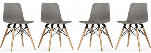 Lot de 4 chaises d'accueil NUT - Pieds bois naturel - Référence 8080 SR M_3