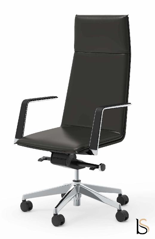 Fauteuil de direction Atos - Mobel Linea - cuir noir_3