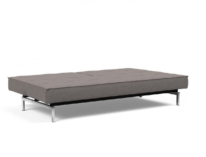 Canapé-lit convertible Innovation Living Splitback Chrome - Couchage 115x210 cm - Tissu Mixed Dance Grey_3