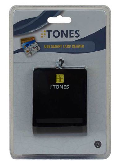 Lecteur carte d'identité USB - TONES - Noir avec indicateurs LED et carte à puce_3