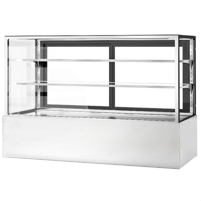 Vitrine réfrigérée pour pâtisserie - 1800 mm - 2 étagères - Inox_3