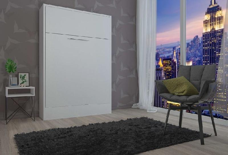 Armoire lit Fidji - couchage 160 x 200 cm - profondeur 50 cm - mélaminé blanc mat - ouverture assistée_3