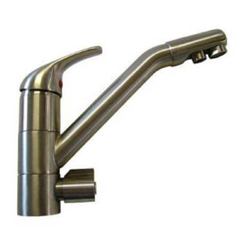 Robinet de cuisine mitigeur 3 voies dauphin acier inox brossé_3