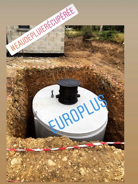 Cuve béton 7500 litres pour rétention d'eau pluviale