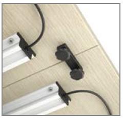 Table de réunion NET, plateau abattant avec retour - Mobel Linea - Alu, Anthracite, Gauche_3