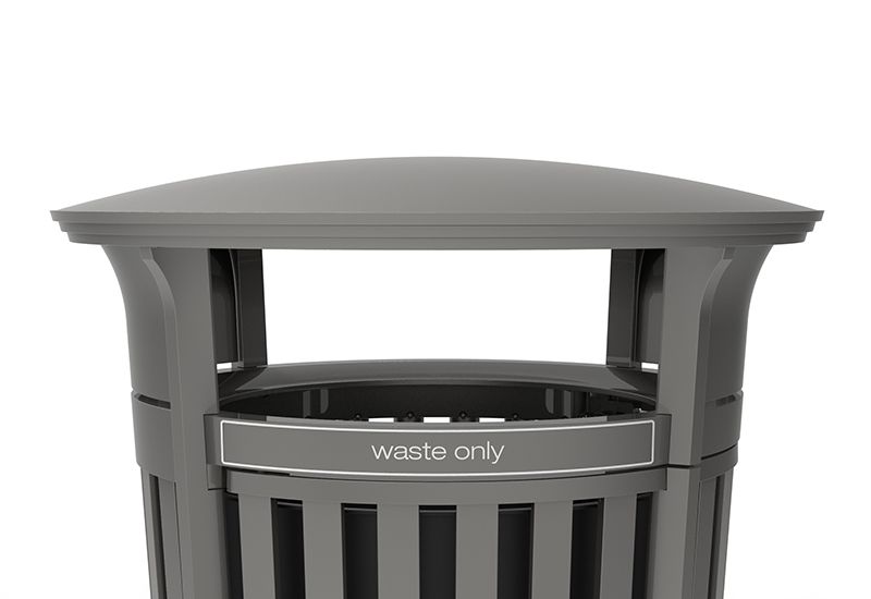 Poe Litter - Poubelle publique - Landscape - Aluminium moulé et extrudé - 34 gallons - Ouverture de fente 29