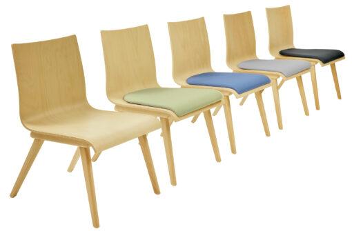 Chaise coque CLYDE neuf - chauffeuse de bureau en hêtre massif - vendue par 2_3