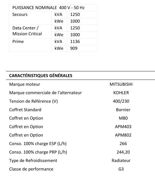 Groupe électrogène industriel T1250 - 50 Hz - 1250 kVA - en container - moteur Mitsubishi - Kohler_3
