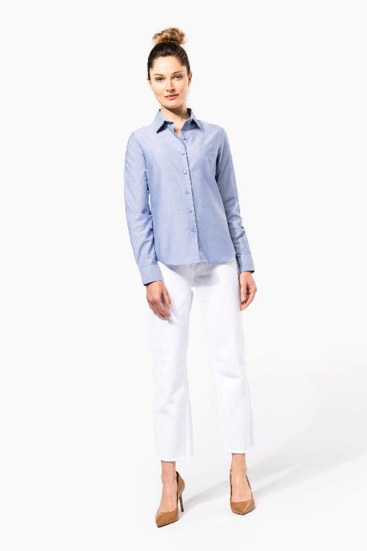 Chemise Oxford manches longues femme - Réf: K534 - Kariban - 70% coton, 30% polyester, coupe cintrée, entretien facile_3