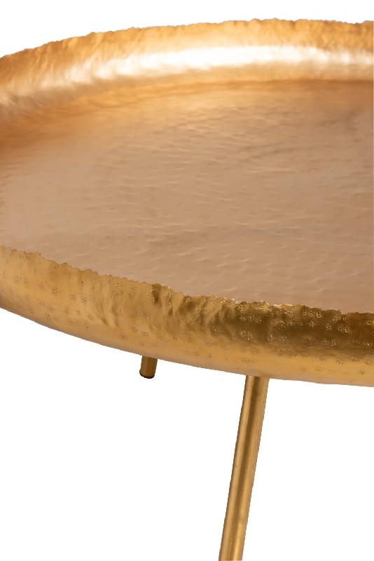 Table basse ronde TERO en métal doré - Style chic et moderne - Ø83,5 cm_3