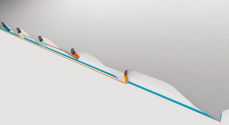 Lame de scie à ruban au carbure Multi Chip THS, 1,4/2 dents par pouce - 41 mm x 1,3 mm - 3881-41-1.3-THS-1.4/2_3