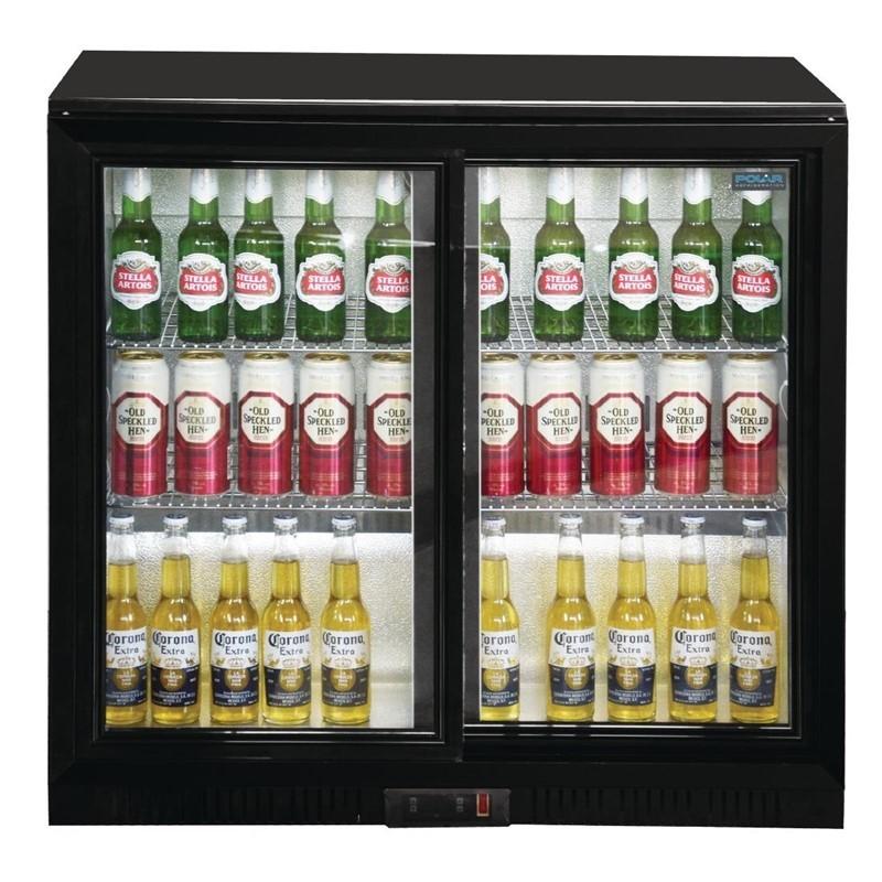 Arrière-bar 2 portes avec vitres coulissantes - 180 bouteilles - Éclairage LED - Refroidissement assisté_3