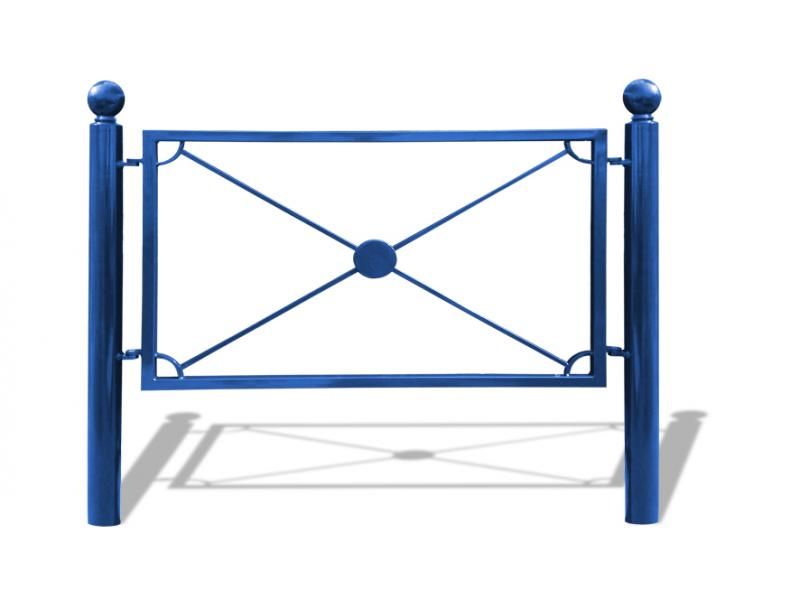 Barrière en acier pour espaces publics avec potelet Ø76 mm