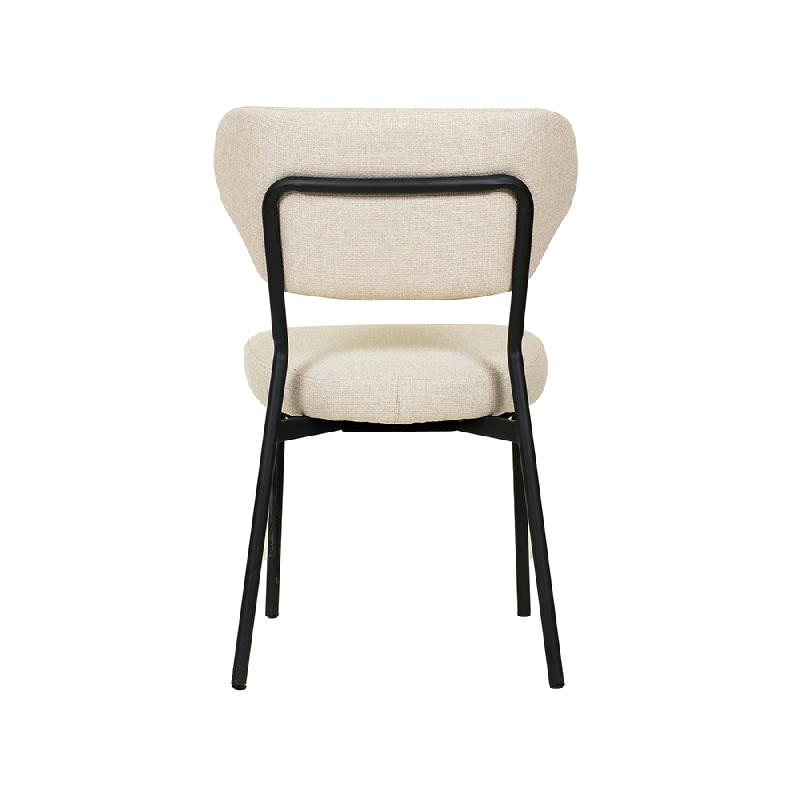 Duko - Chaise empilable en tissu beige_3
