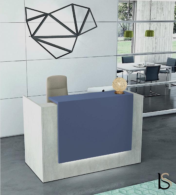 Borne d'accueil Z2 Officity - Compacte et moderne - 166, Béton, Bleu pigeon_0