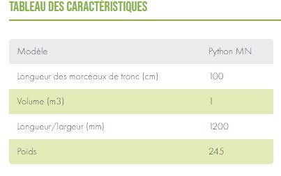 Fagoteuse à bois mécanique Uniforest Python MN_3
