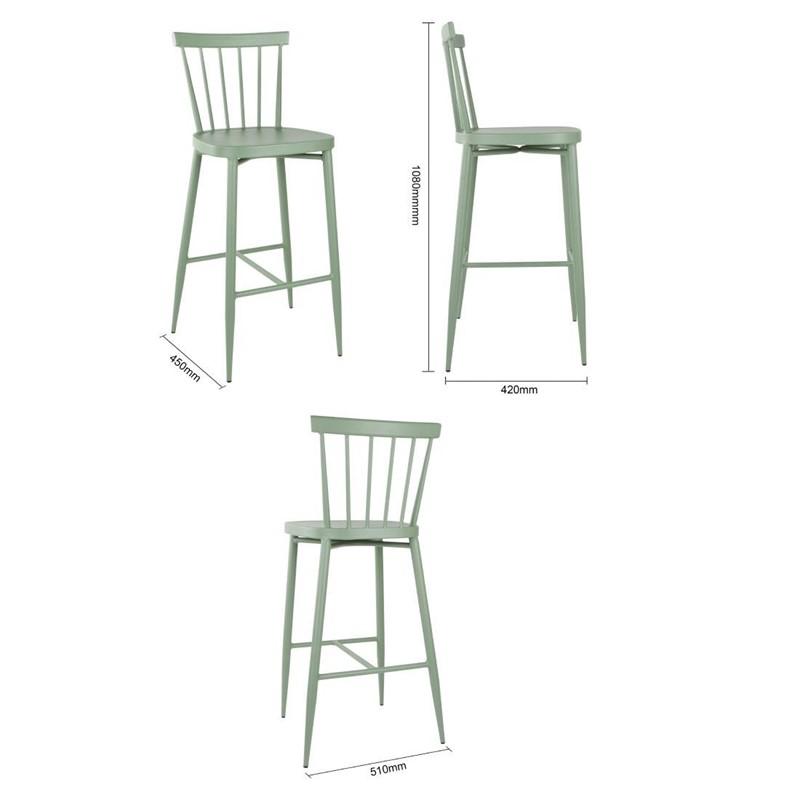 Tabourets hauts en aluminium Windsor verts (lot de 2) | Bolero - DX689_3