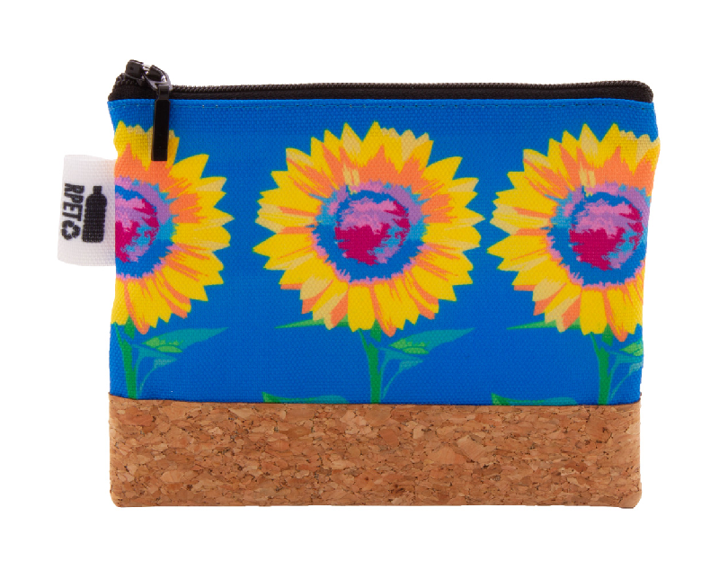 Trousse de maquillage personnalisée - zippée en polyester RPET 600D et liège naturel - Impression sublimée_3