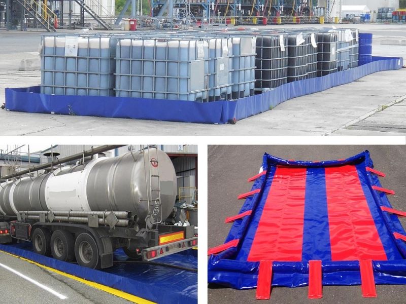 Bac de rétention souple pliable - 17280 L - stockage permanent ou occasionnel - polyester enduit PVC - norme ICPE_3