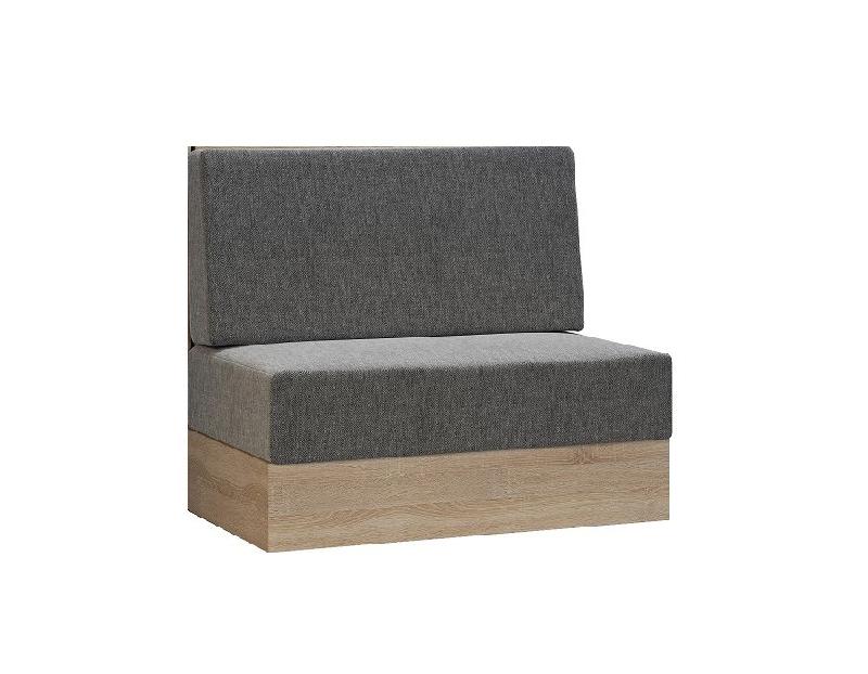 Armoire lit escamotable Dynamo Sofa - canapé intégré - chêne naturel et tissu gris - couchage 90x200 cm_3