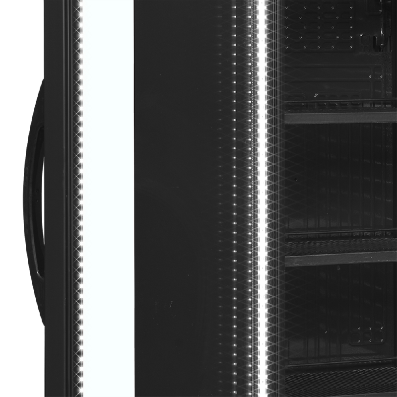 Réfrigérateur à boissons CEV425 BLACK L/H - porte vitrée, charnières côté gauche, éclairage LED et froid ventilé_3
