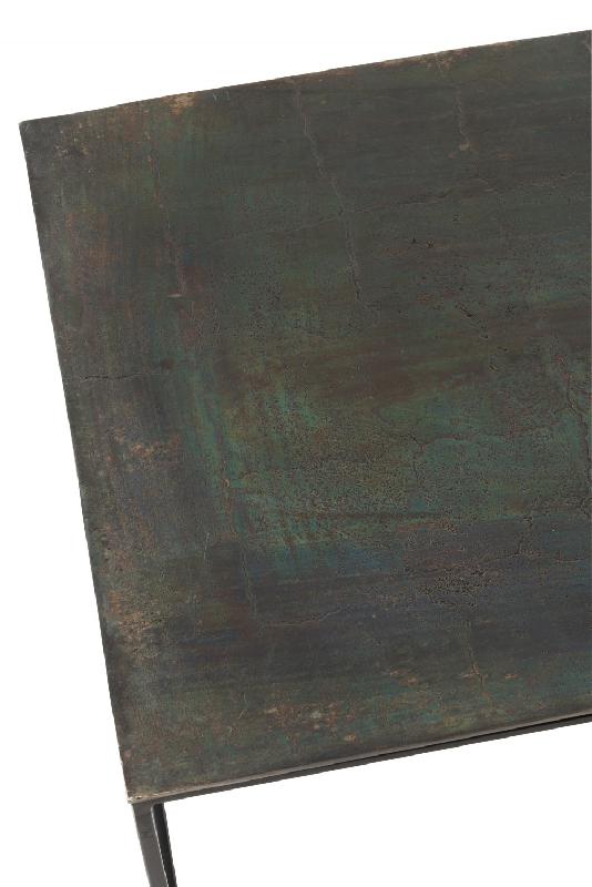 Table basse rectangulaire NIZI - métal noir et aluminium noir/vert - design moderne et fonctionnel_3
