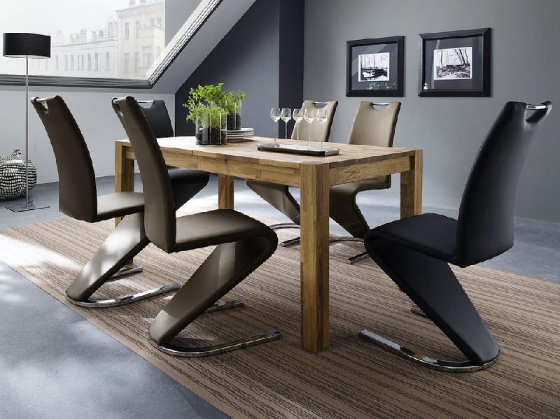 Lot de 2 chaises ALBI - tissu noir - piètement tube chrome - design chic et moderne_3