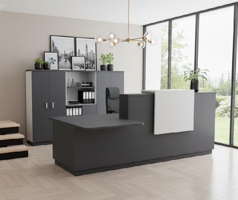 Banque d'accueil Delta Plus avec accès PMR - Mobel Linea - Anthracite, Gauche, Non, 262_3