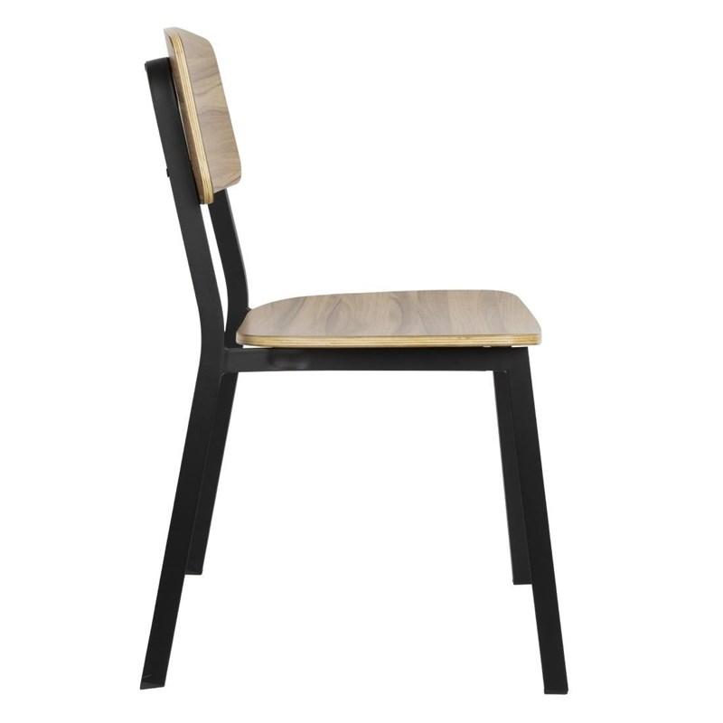 Chaises Beaufort en bois noyer et acier noir - Empilables - Lot de 2 - FU524 | Bolero_3