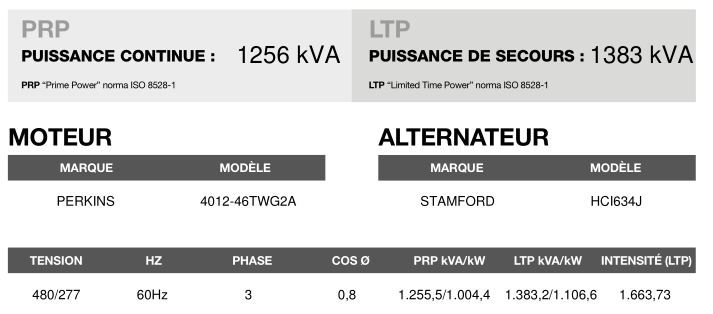 Groupe électrogène en container AP-1405 - 60 Hz, triphasé, 1383 kVA - Inmesol - Moteur Perkins et alternateur Stamford_3