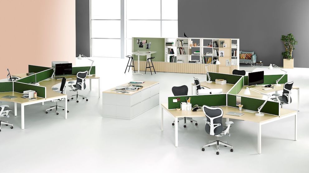 Bureau open space moderne et évolutif avec dispositifs de rangement personnalisés - Herman miller - Layout studio_3