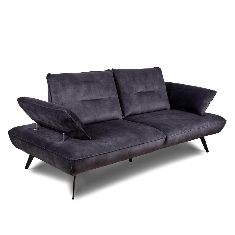 CANAPÉ MODULABLE TREK DOSSIER AVANCE RECULE 3/4 PLACES VELOURS GRIS GRAPHITE_3