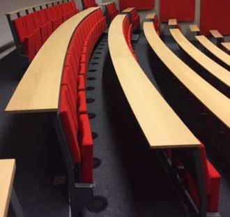 Fauteuil   d'amphithéâtre  à piétement latéral métallique avec Assise relevable - EUCLIDE_3