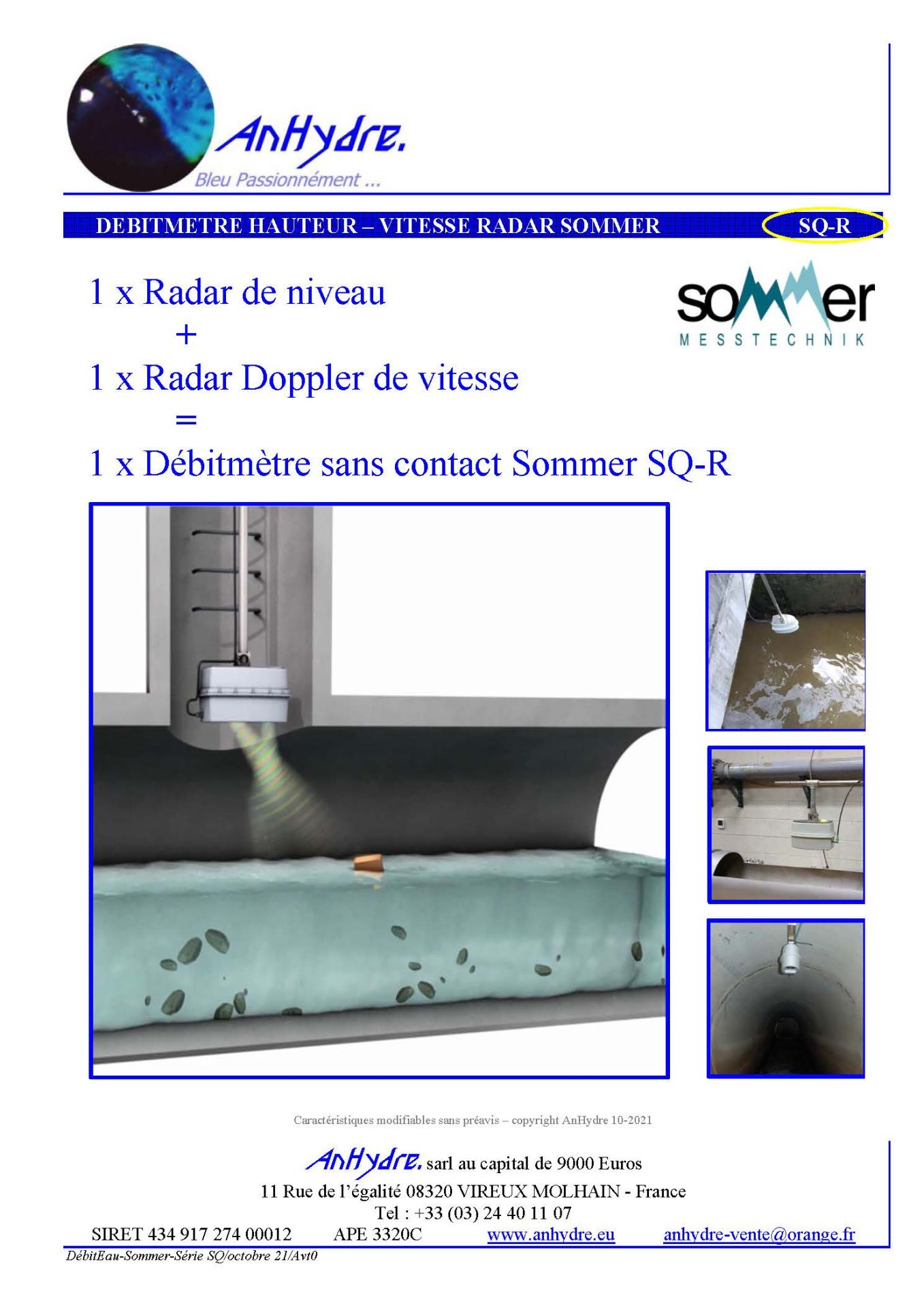 Débitmètre radar hauteur - vitesse sommer sq_3
