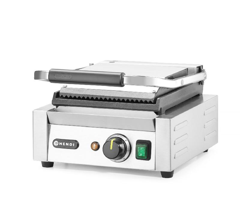 Grill de contact modèle simple 1/2 rainuré 1/2 lisse 220x230mm HENDI_3