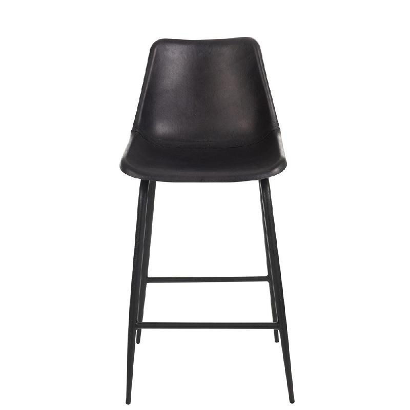 Chaise de bar Valona en cuir noir - élégance, confort et design industriel_3