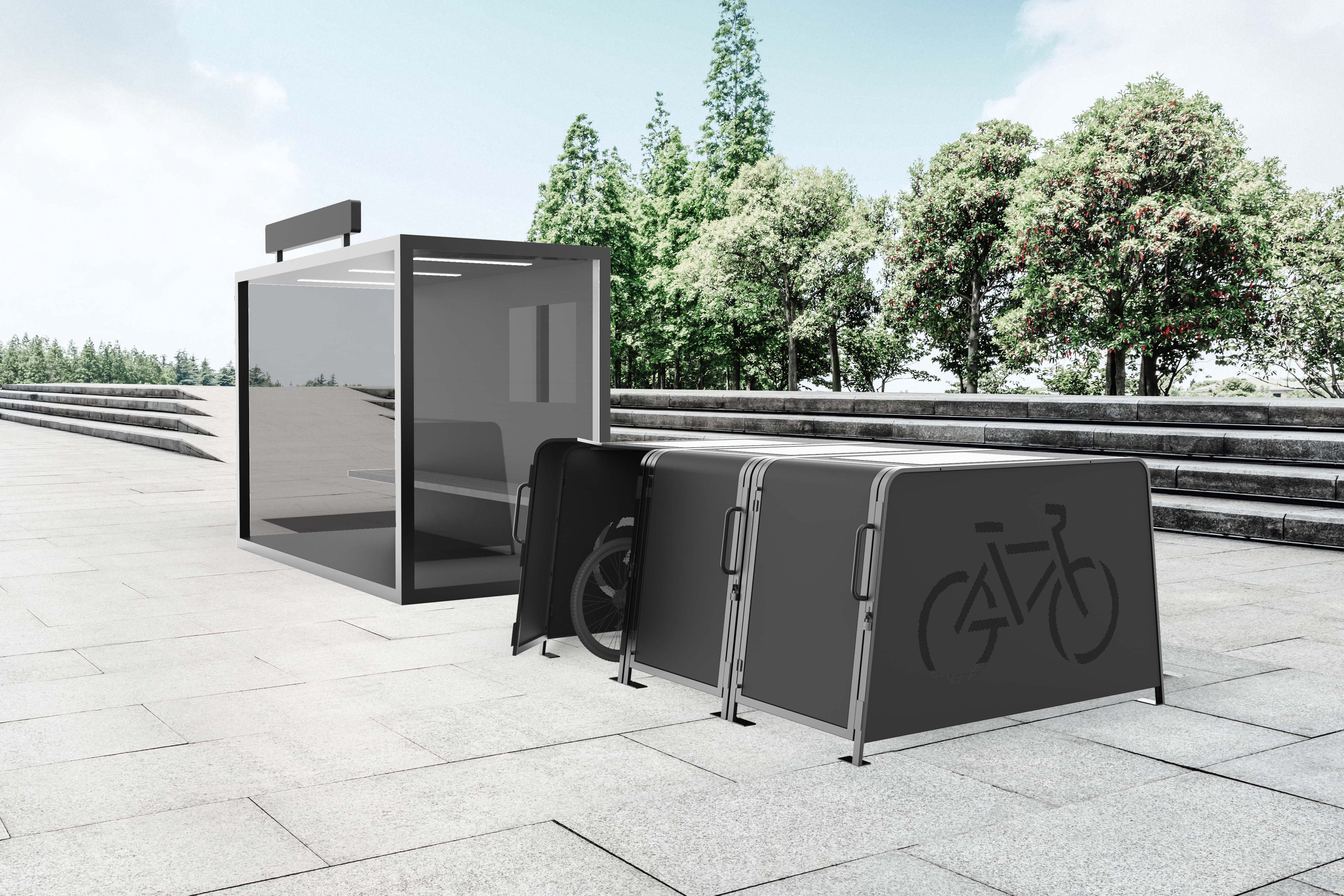 Consigne à vélo individuelle modulable et robuste, conçue pour sécuriser les vélos cargos - City Box Cargo_3