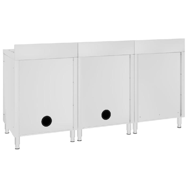 Vidaxl évier de cuisine commercial 180x60x96 cm acier inoxydable 3058271_3
