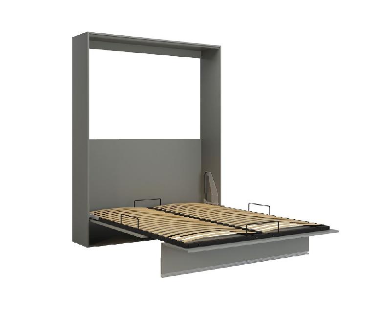 ARMOIRE LIT ESCAMOTABLE GENIUS GRIS MAT OUVERTURE ASSISTÉE COUCHAGE 160*200_3